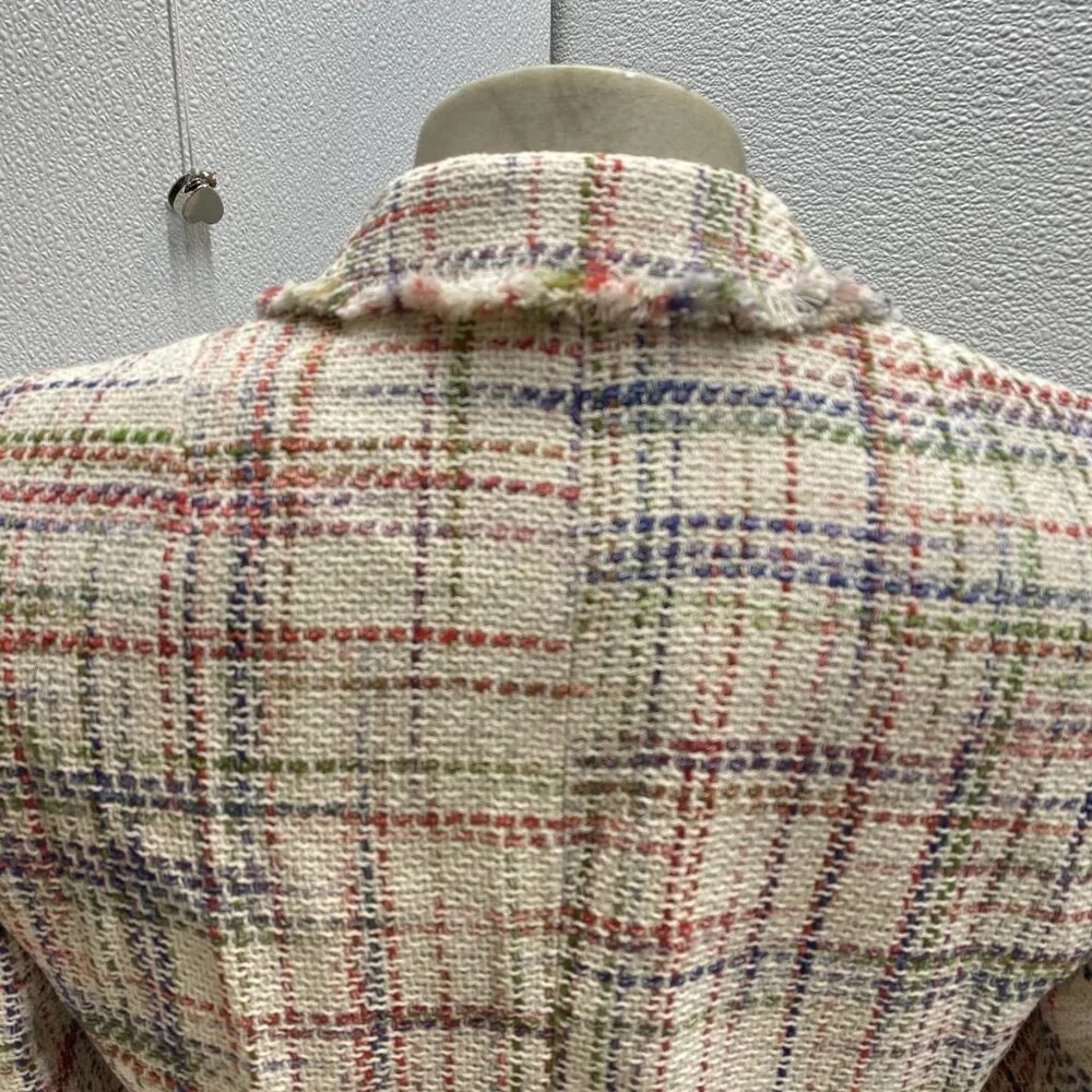 NEW AKRIS Women’s Fringe Tweed Blazer Jacket